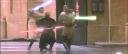 Everybody was lightsaber fighting!  Hee-yah!