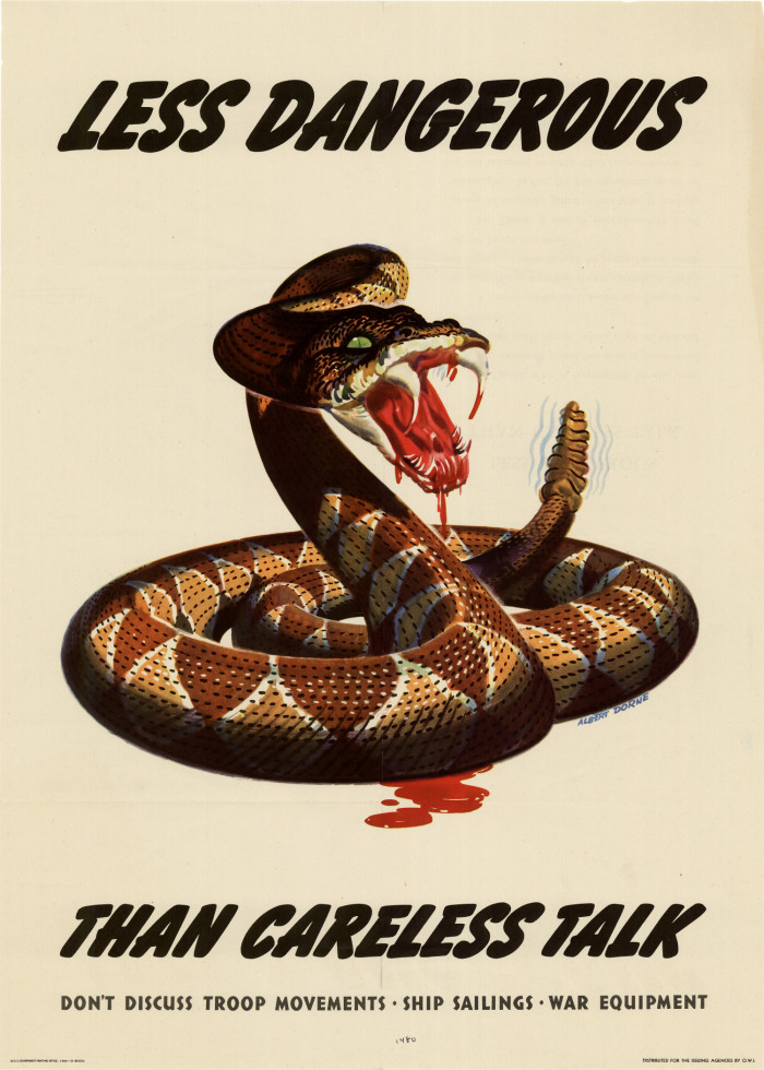 Less Dangerous Than Careless Talk (World War II Poster)