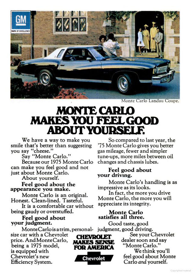 1975 Chevrolet Monte Carlo ad