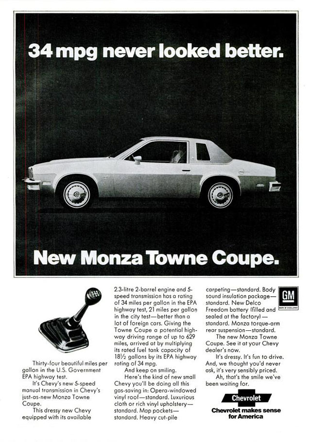1975 Chevrolet Monza ad