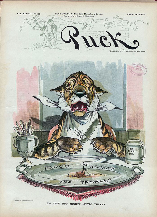 Puck magazine Thanksgiving cover - 1895