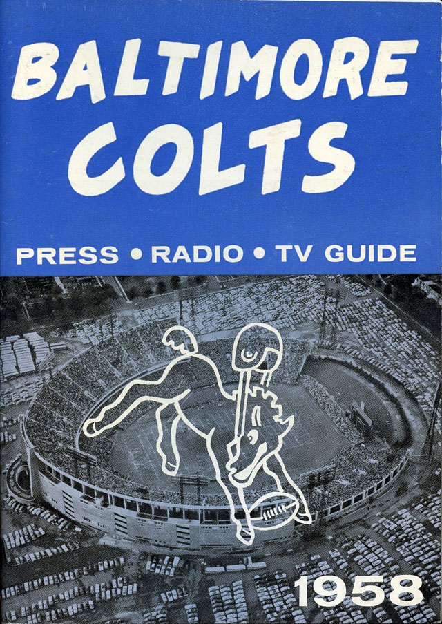 NFL Media Guide/Yearbook cover - Baltimore Colts 1958