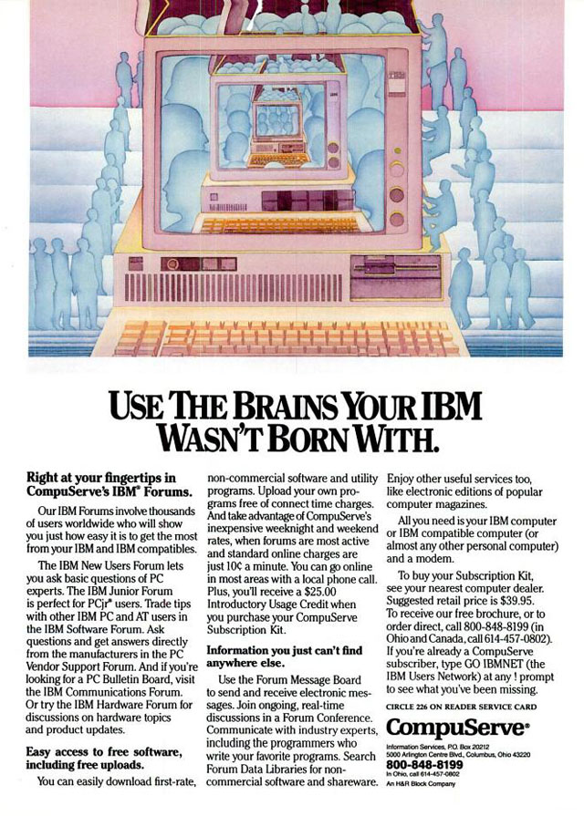 Vintage CompuServe advertisement (1987)