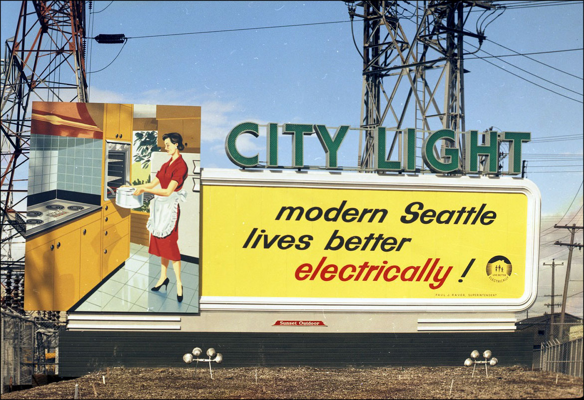 Seattle City Light billboard, 1968