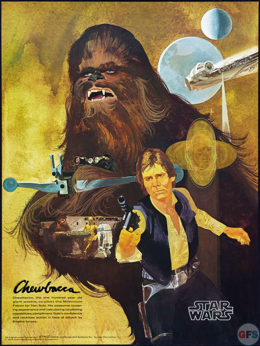 Chewbacca & Han Solo Coca-Cola Star Wars/Burger Chef Poster (1977)