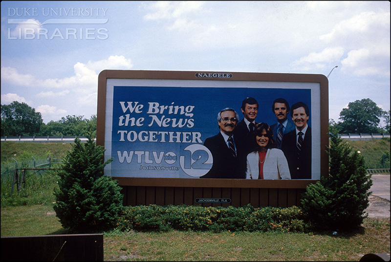 Vintage local news billboard, 1970s-1980s