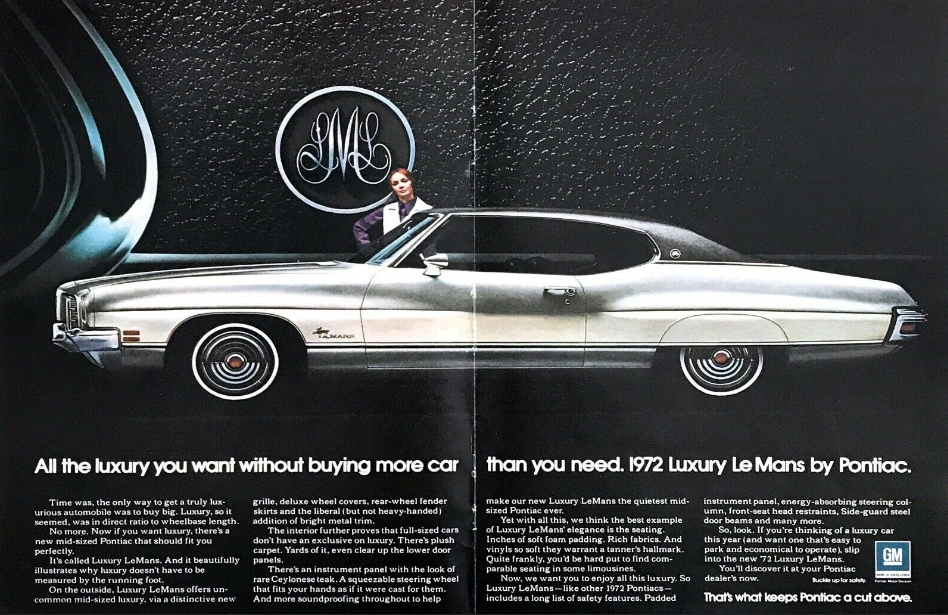 1972 Pontiac Luxury LeMans advertisement