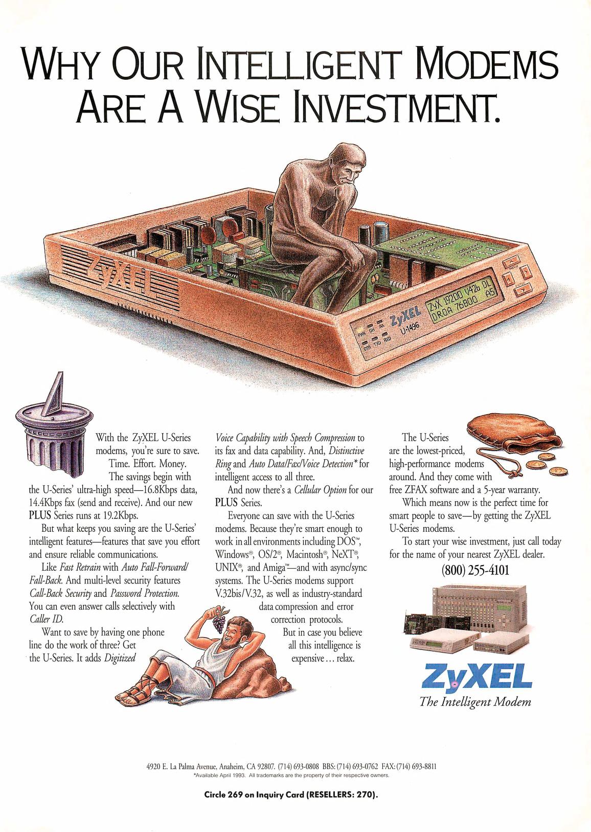 1993 ZyXEL modem magazine ad
